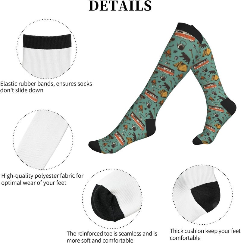 bassyil Compression Socks for Women & Men Circulation 15-20 mmHg Knee High Best Support for Nurses Travel Running Athletic - Image 5